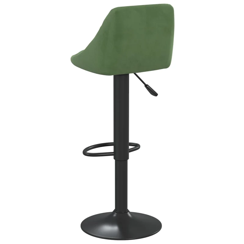 Lot de 2 tabourets de bar chaises hautes en velours vert foncé coutures en losange et acier noir DEC029901