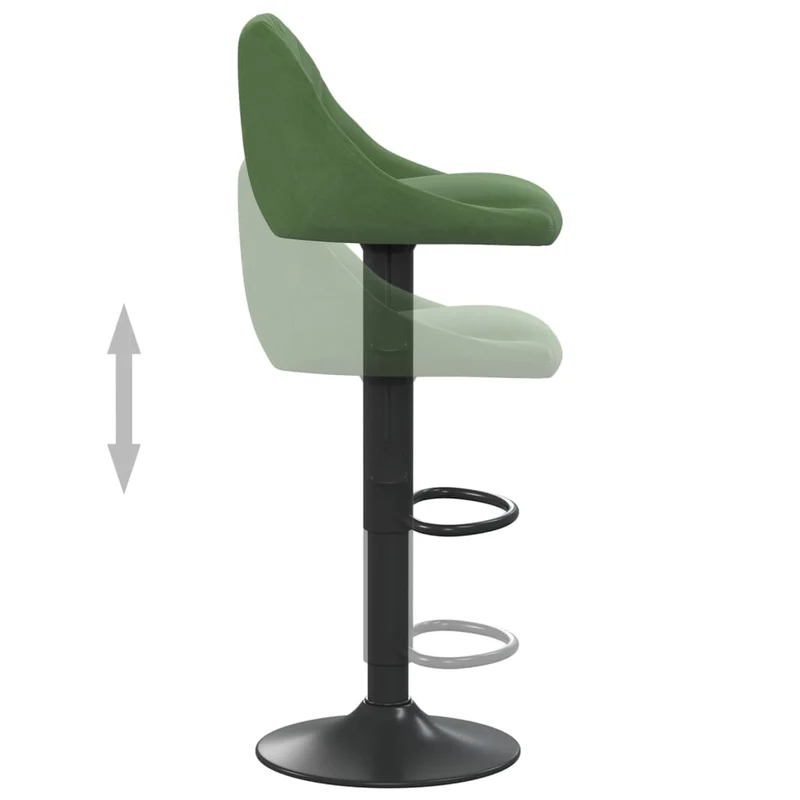 Lot de 2 tabourets de bar chaises hautes en velours vert foncé coutures en losange et acier noir DEC029901