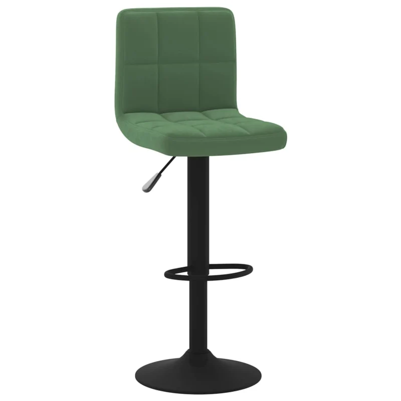 Lot de 2 tabourets de bar chaises hautes en velours vert foncé coutures carrées et acier noir DEC029897