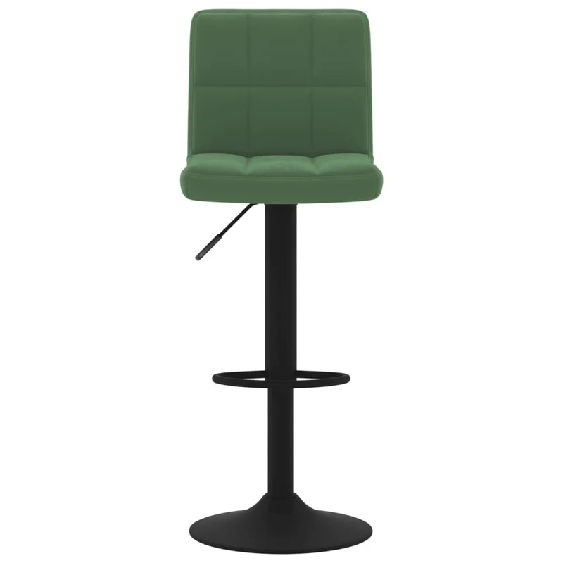 Lot de 2 tabourets de bar chaises hautes en velours vert foncé coutures carrées et acier noir DEC029897