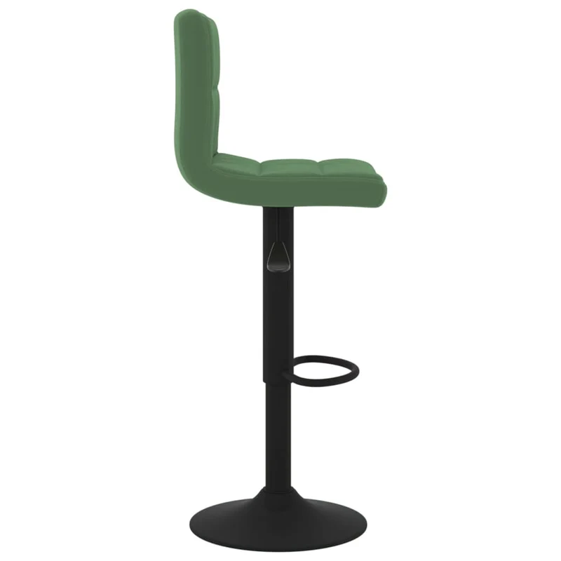 Lot de 2 tabourets de bar chaises hautes en velours vert foncé coutures carrées et acier noir DEC029897