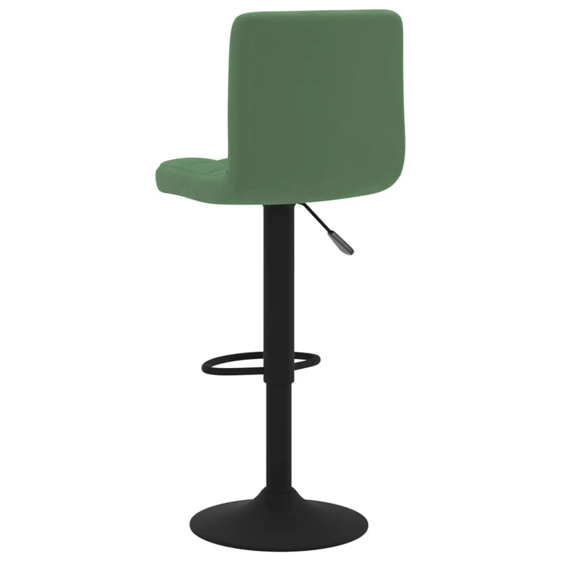 Lot de 2 tabourets de bar chaises hautes en velours vert foncé coutures carrées et acier noir DEC029897