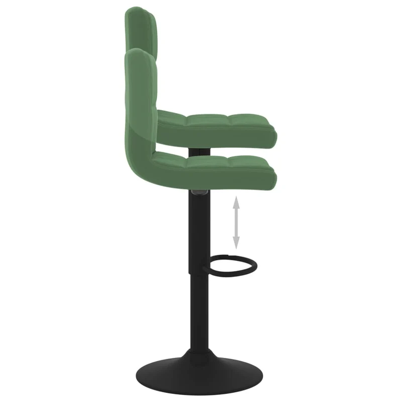 Lot de 2 tabourets de bar chaises hautes en velours vert foncé coutures carrées et acier noir DEC029897