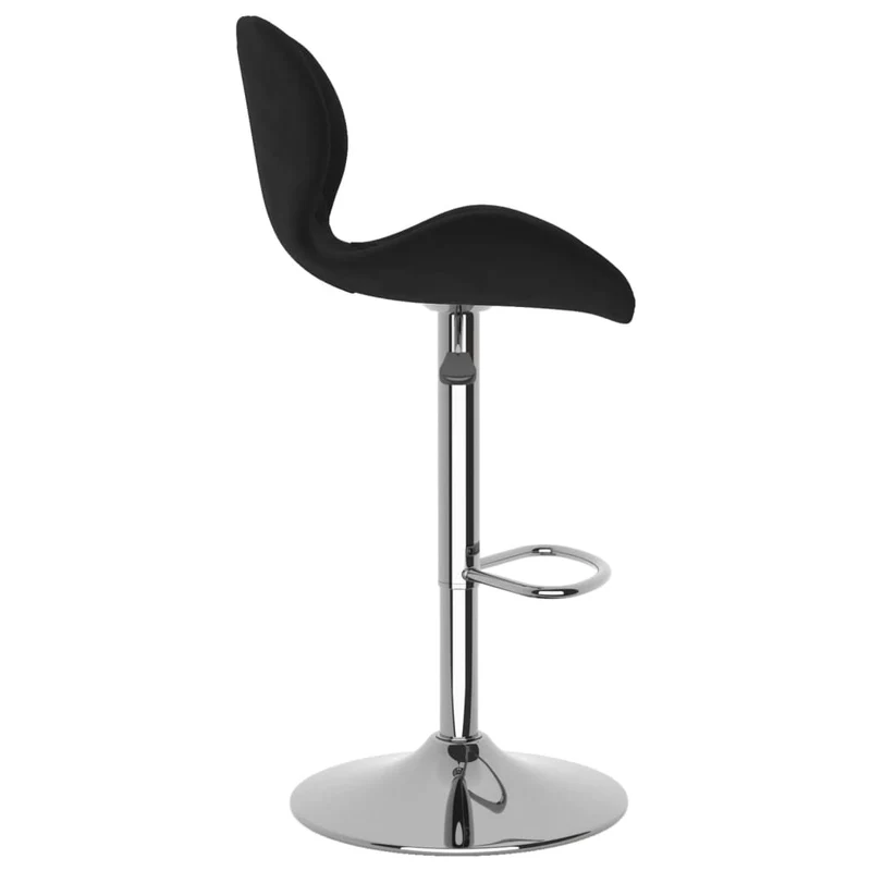Lot de 2 tabourets de bar chaises hautes noir coutures en losange en velours noir et cadre en acier DEC029834