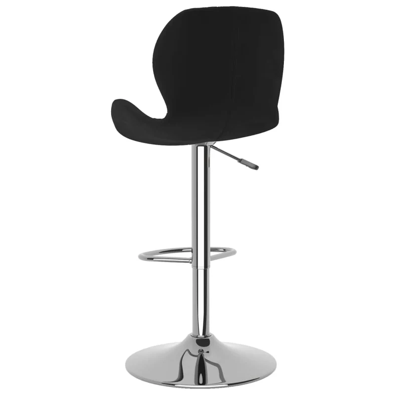 Lot de 2 tabourets de bar chaises hautes noir coutures en losange en velours noir et cadre en acier DEC029834