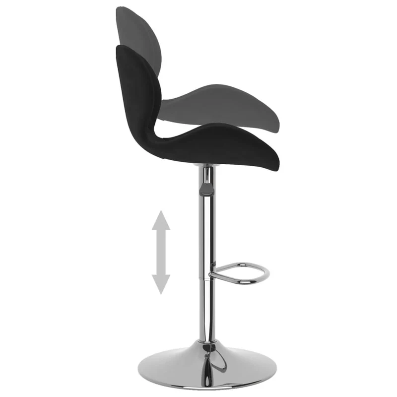 Lot de 2 tabourets de bar chaises hautes noir coutures en losange en velours noir et cadre en acier DEC029834