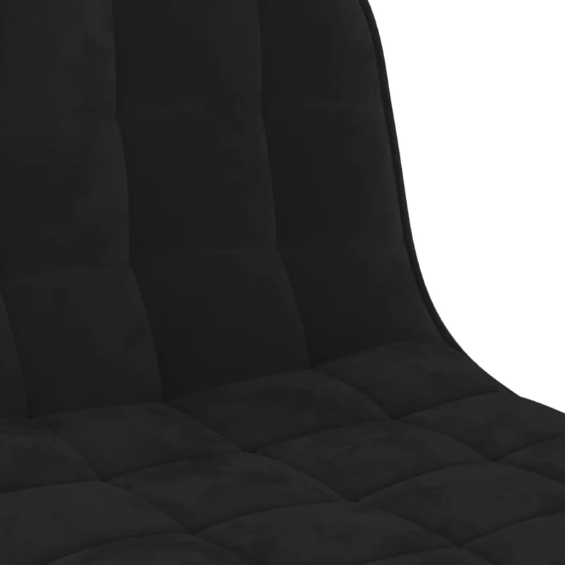 Lot de 2 tabourets de bar chaises hautes en velours noir coutures carrées et acier noir DEC029828