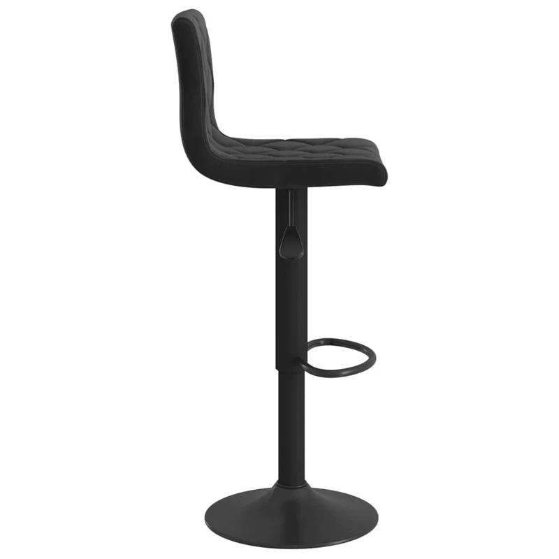 Lot de 2 tabourets de bar chaises hautes avec dossiers coutures losange en velours noir et acier DEC029827