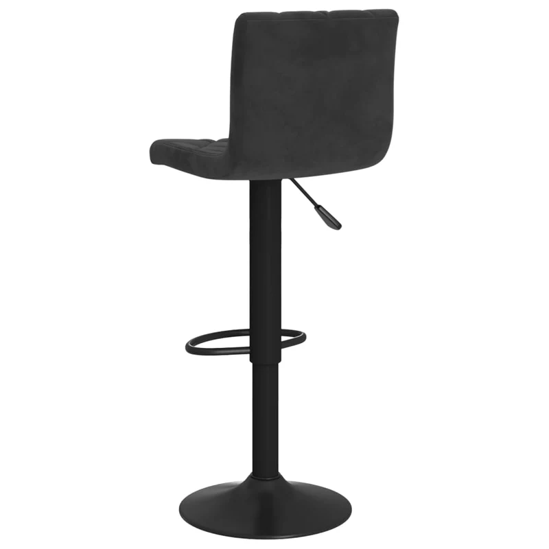 Lot de 2 tabourets de bar chaises hautes avec dossiers coutures losange en velours noir et acier DEC029827