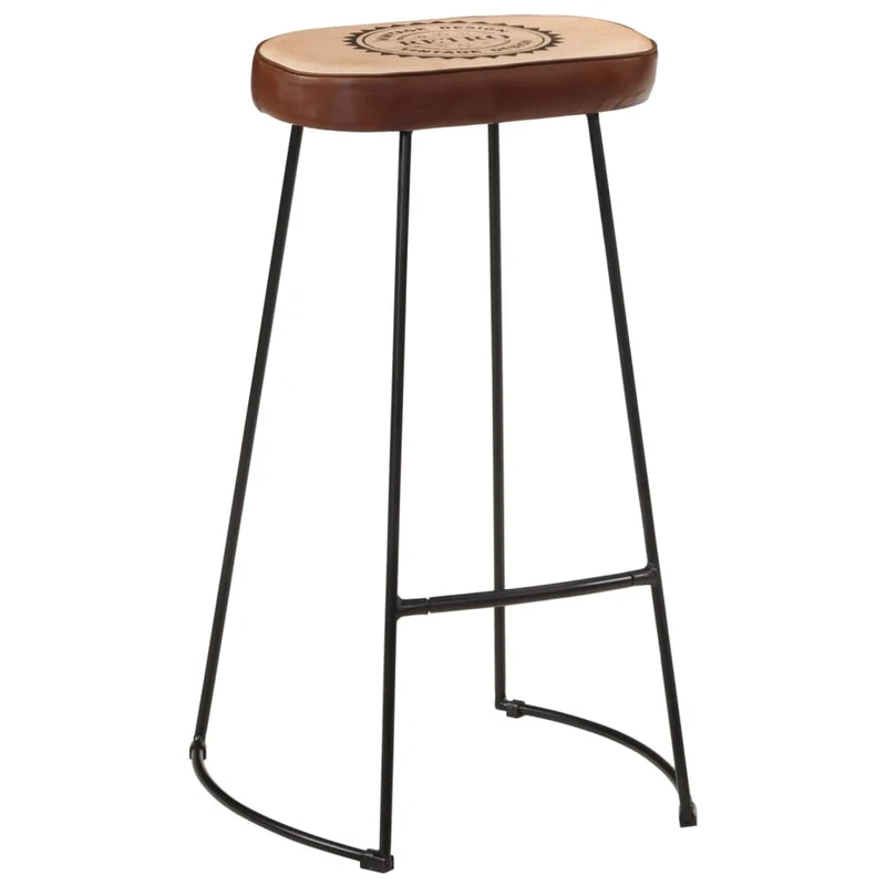 Lot de 2 tabourets de bar chaises hautes design rétro hauteur 78 cm cadre en métal avec revêtement en PVC et toile DEC029771