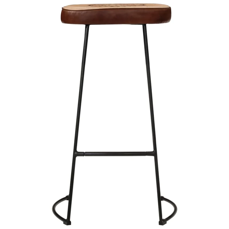 Lot de 2 tabourets de bar chaises hautes design rétro hauteur 78 cm cadre en métal avec revêtement en PVC et toile DEC029771
