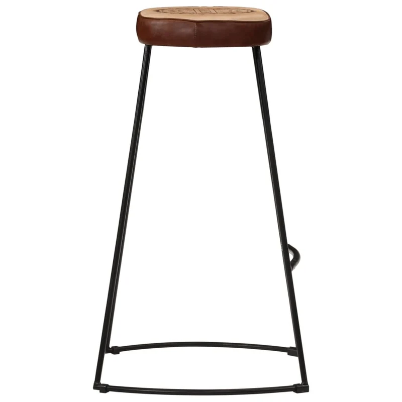 Lot de 2 tabourets de bar chaises hautes design rétro hauteur 78 cm cadre en métal avec revêtement en PVC et toile DEC029771