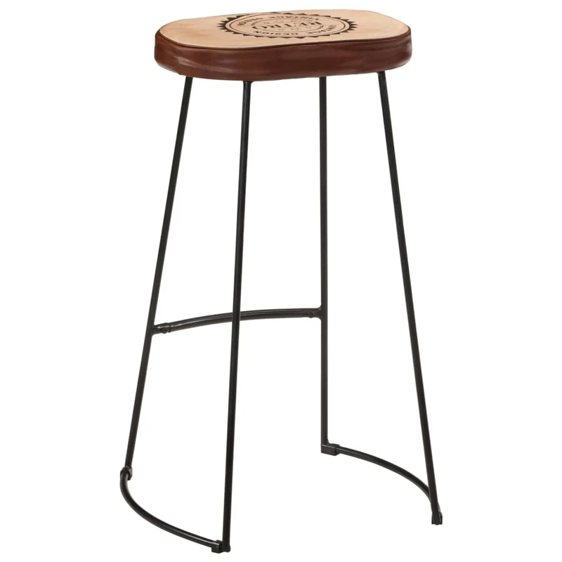 Lot de 2 tabourets de bar chaises hautes design rétro hauteur 78 cm cadre en métal avec revêtement en PVC et toile DEC029771