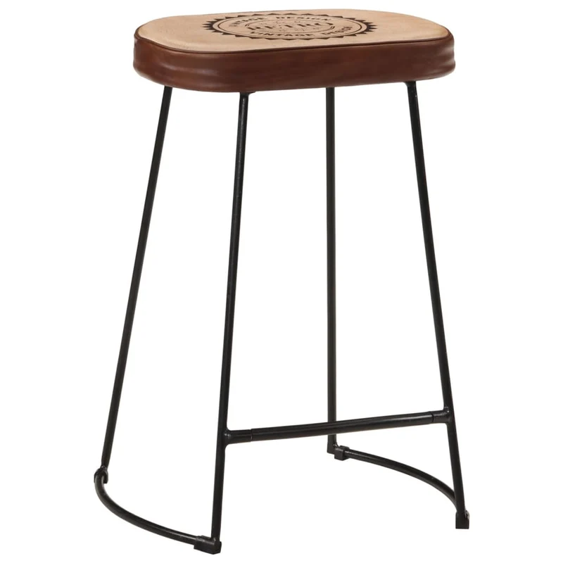Lot de 2 tabourets de bar design rétro hauteur 62 cm cadre en métal avec revêtement en PVC et toile DEC029770
