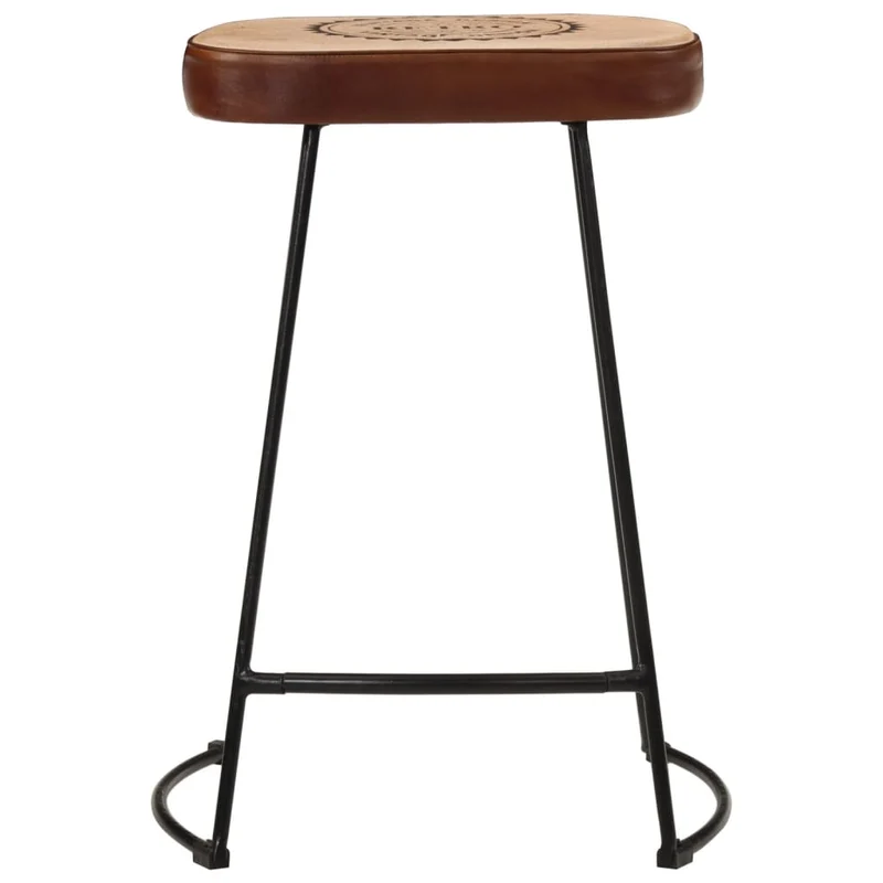 Lot de 2 tabourets de bar design rétro hauteur 62 cm cadre en métal avec revêtement en PVC et toile DEC029770