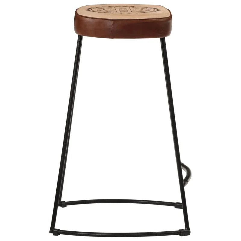 Lot de 2 tabourets de bar design rétro hauteur 62 cm cadre en métal avec revêtement en PVC et toile DEC029770