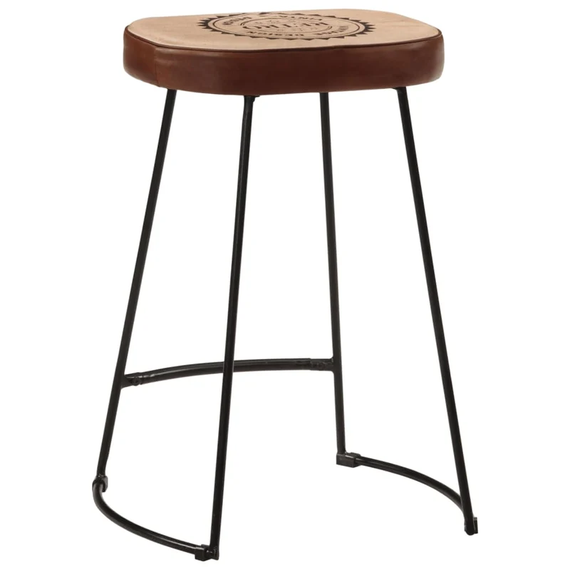 Lot de 2 tabourets de bar design rétro hauteur 62 cm cadre en métal avec revêtement en PVC et toile DEC029770