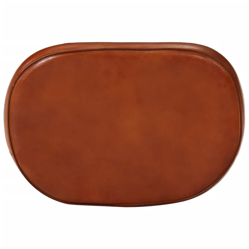 Lot de 2 tabourets de bar hauteur 53 cm cadre en métal avec revêtement en PVC marron DEC029766