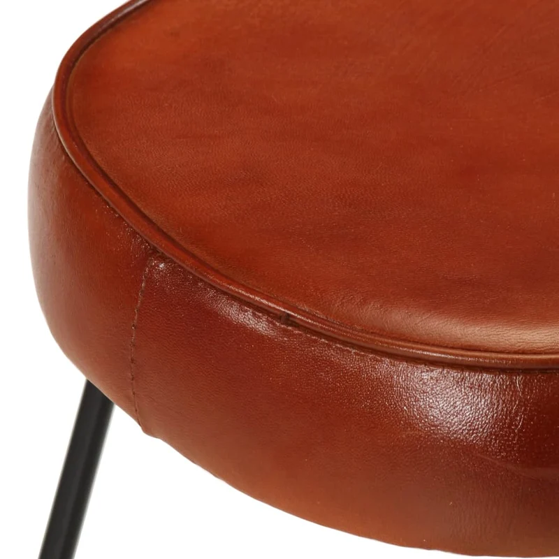Lot de 2 tabourets de bar hauteur 53 cm cadre en métal avec revêtement en PVC marron DEC029766