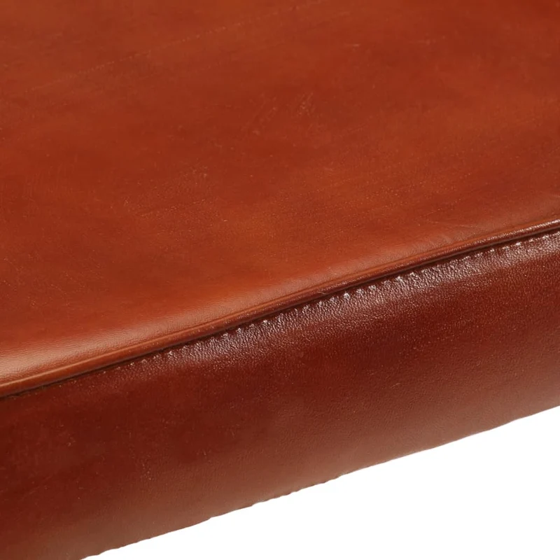 Lot de 2 tabourets de bar hauteur 53 cm cadre en métal avec revêtement en PVC marron DEC029766