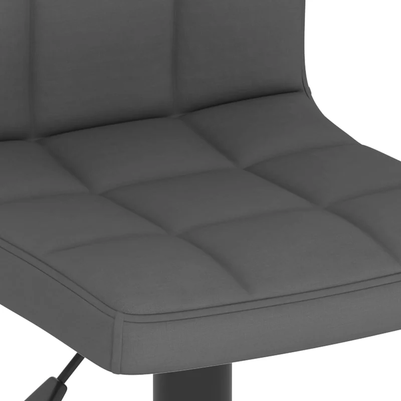 Lot de 2 tabourets de bar chaises hautes en tissu gris foncé coutures carrés et acier noir DEC029705
