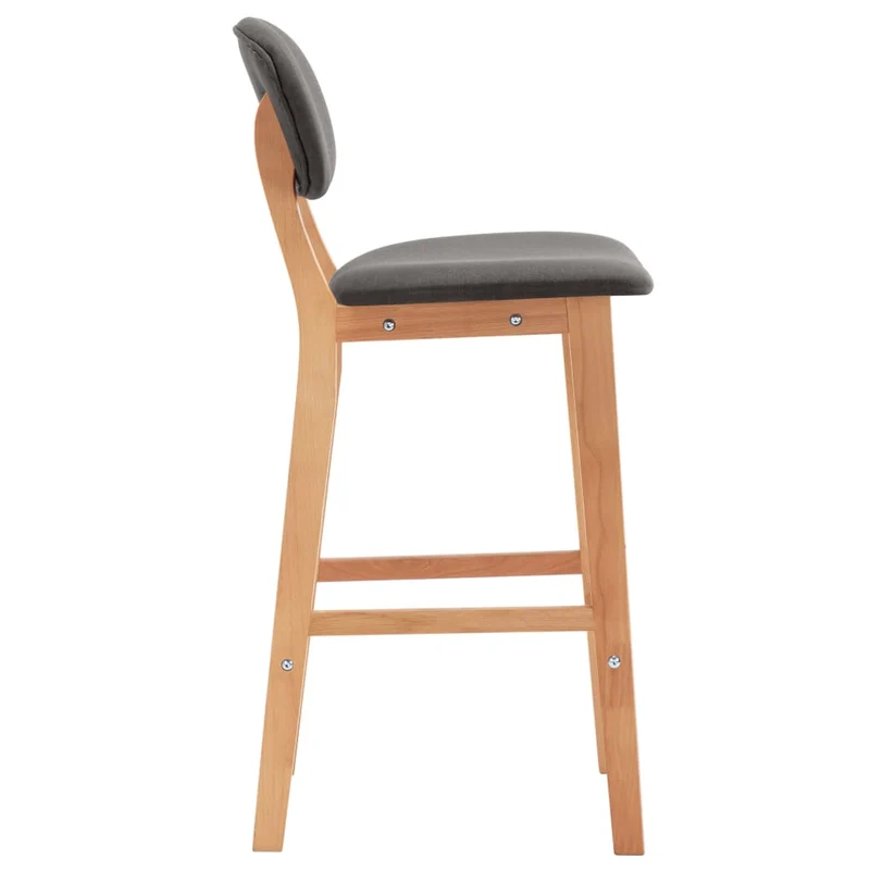 Lot de 2 tabourets de bar chaises hautes avec dossier en tissu gris clair et bois DEC029685