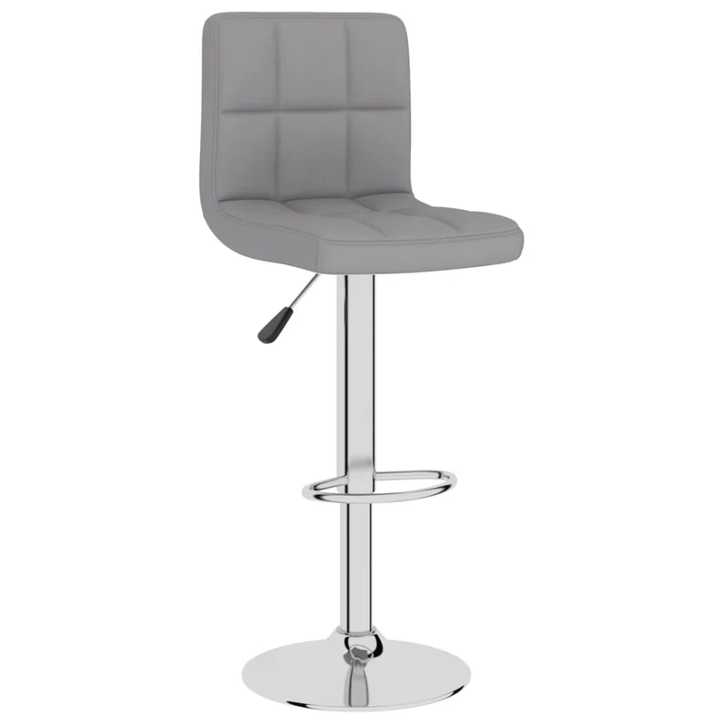 Lot de 2 tabourets de bar chaises hautes avec dossier en tissu gris clair et acier DEC029684