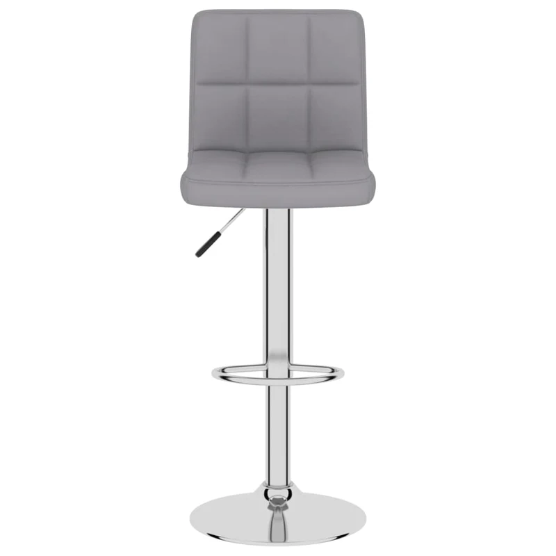 Lot de 2 tabourets de bar chaises hautes avec dossier en tissu gris clair et acier DEC029684