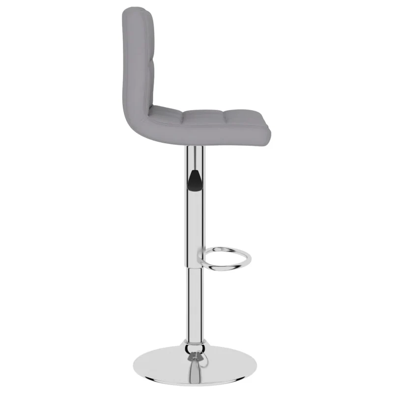 Lot de 2 tabourets de bar chaises hautes avec dossier en tissu gris clair et acier DEC029684