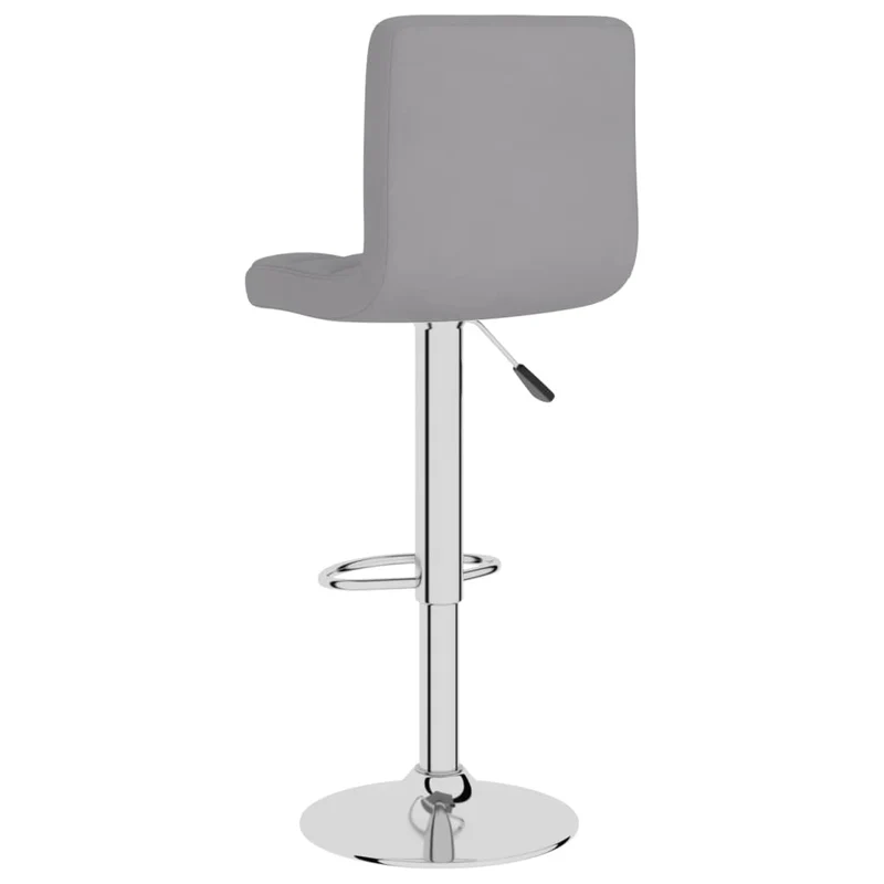 Lot de 2 tabourets de bar chaises hautes avec dossier en tissu gris clair et acier DEC029684