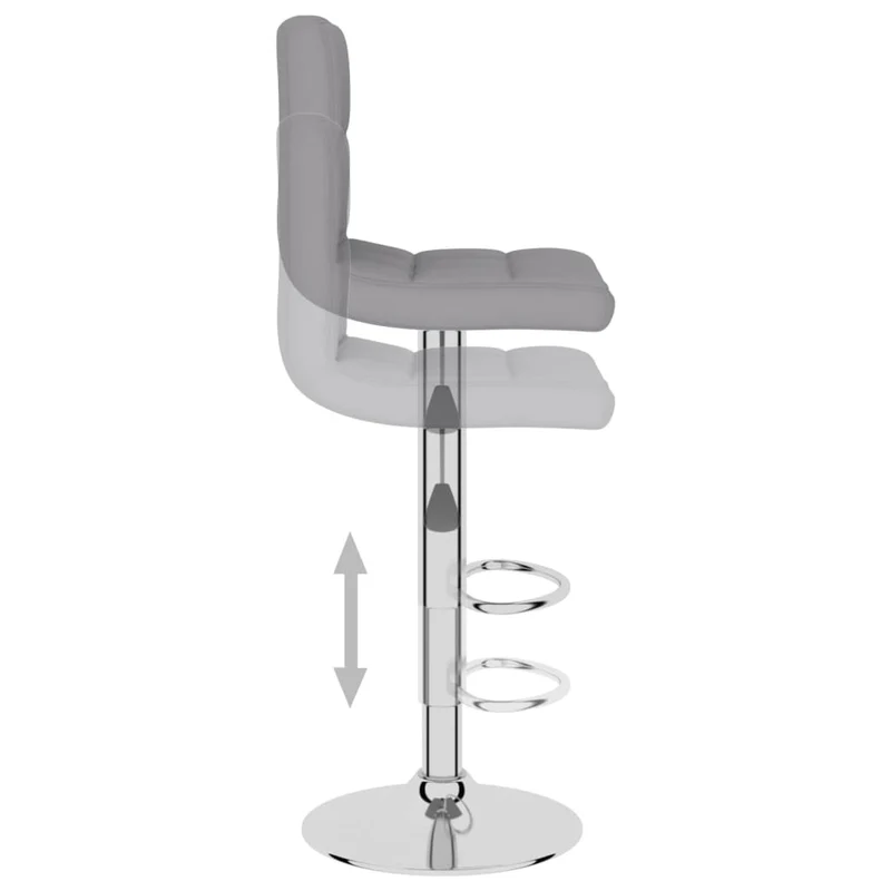 Lot de 2 tabourets de bar chaises hautes avec dossier en tissu gris clair et acier DEC029684