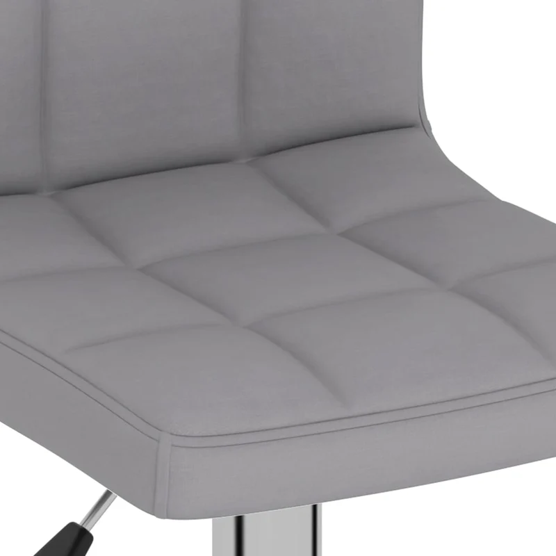 Lot de 2 tabourets de bar chaises hautes avec dossier en tissu gris clair et acier DEC029684