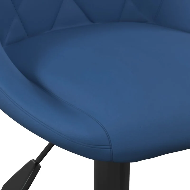 Lot de 2 tabourets de bar chaises hautes en velours bleu coutures losange et acier noir DEC029628