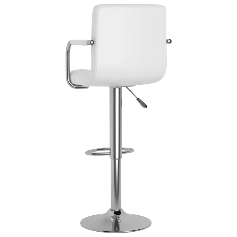Lot de 2 tabourets de bar chaises hautes avec dossiers et accoudoirs en PVC blanc et acier DEC029613