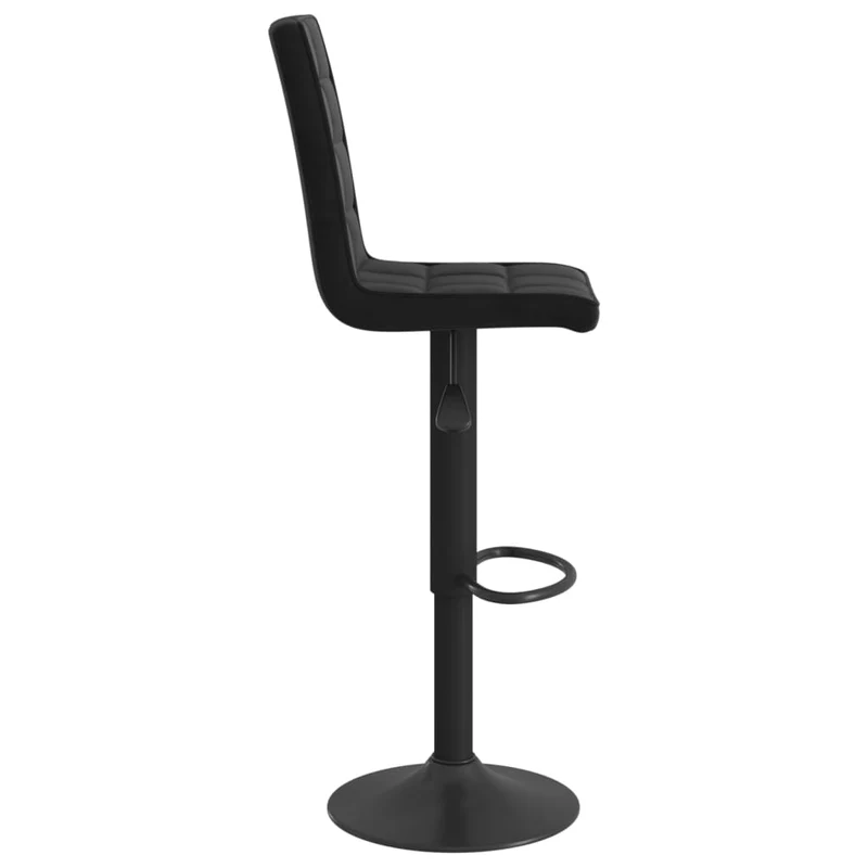 Tabouret de bar x1 chaise haute avec dossier en velours noir cadre en acier DEC029531