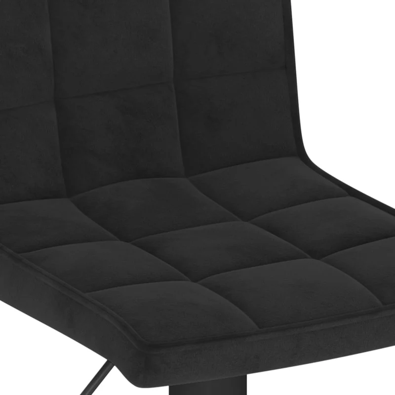 Tabouret de bar x1 chaise haute avec dossier en velours noir cadre en acier DEC029531