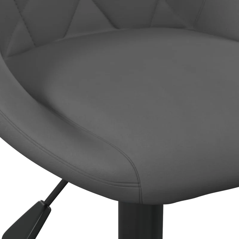 Tabouret de bar x1 chaise haute en velours gris foncé coutures losange et acier noir DEC029491