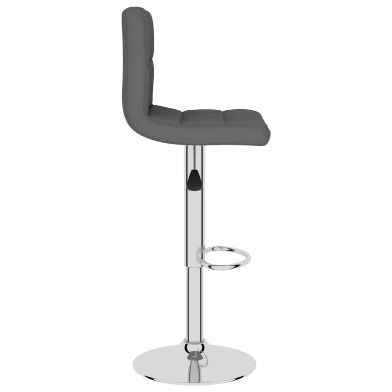 Tabouret de bar x1 chaise haute avec dossier en tissu gris foncé et acier DEC029485