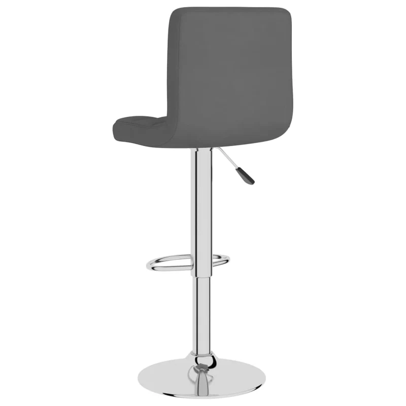 Tabouret de bar x1 chaise haute avec dossier en tissu gris foncé et acier DEC029485
