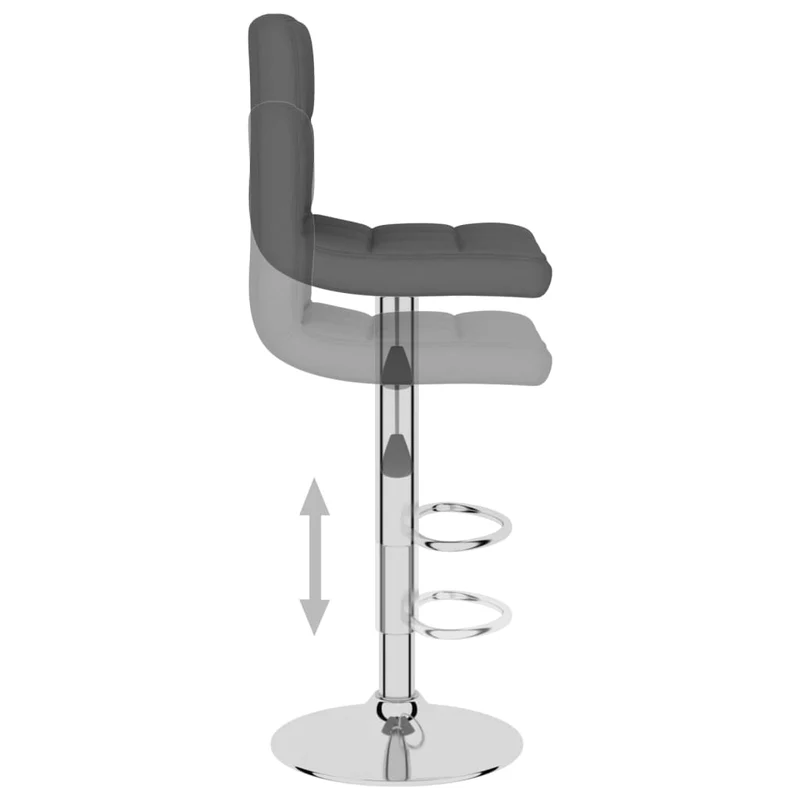 Tabouret de bar x1 chaise haute avec dossier en tissu gris foncé et acier DEC029485