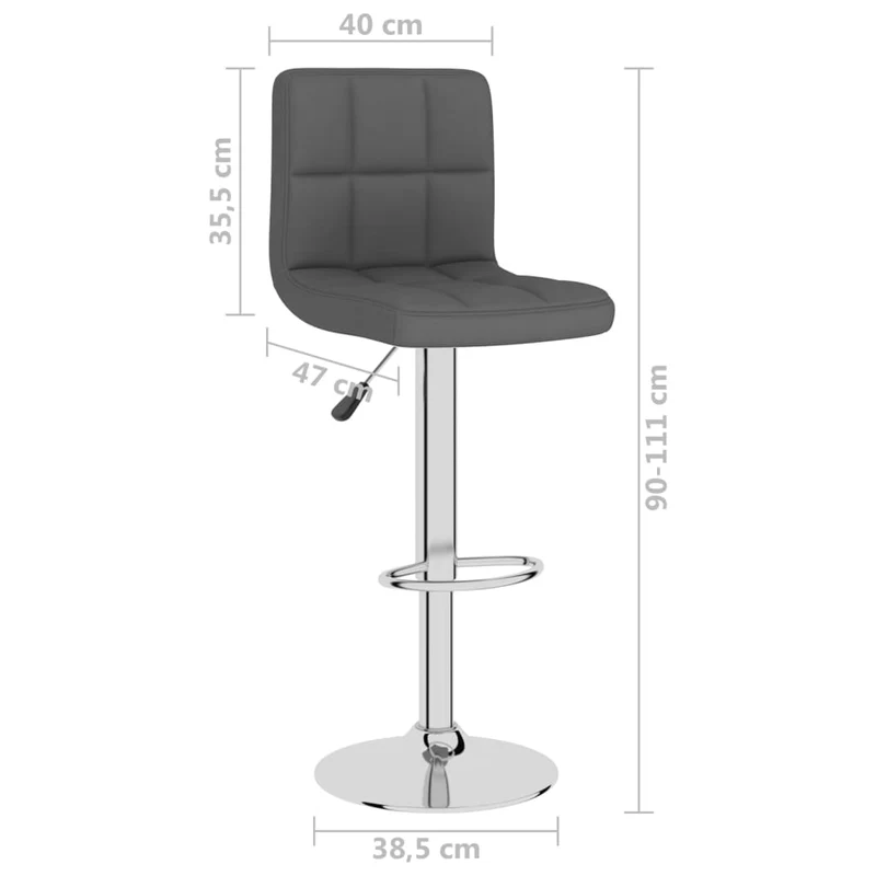 Tabouret de bar x1 chaise haute avec dossier en tissu gris foncé et acier DEC029485