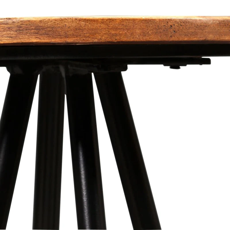 Lot de 4 tabourets de bar chaises hautes en bois massif de récupération et acier DEC029913