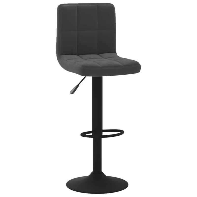 Lot de 2 tabourets de bar chaises hautes avec dossier siège en velours gris cadre en métal noir DEC029832
