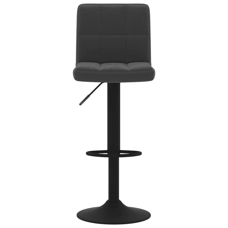 Lot de 2 tabourets de bar chaises hautes avec dossier siège en velours gris cadre en métal noir DEC029832