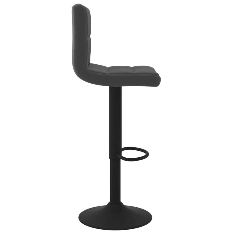 Lot de 2 tabourets de bar chaises hautes avec dossier siège en velours gris cadre en métal noir DEC029832