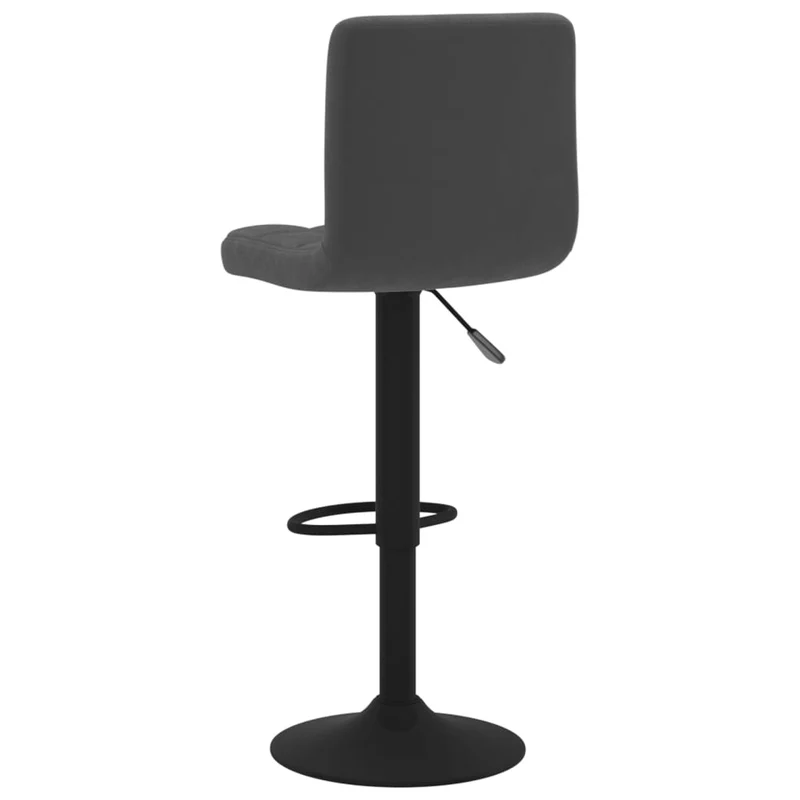 Lot de 2 tabourets de bar chaises hautes avec dossier siège en velours gris cadre en métal noir DEC029832