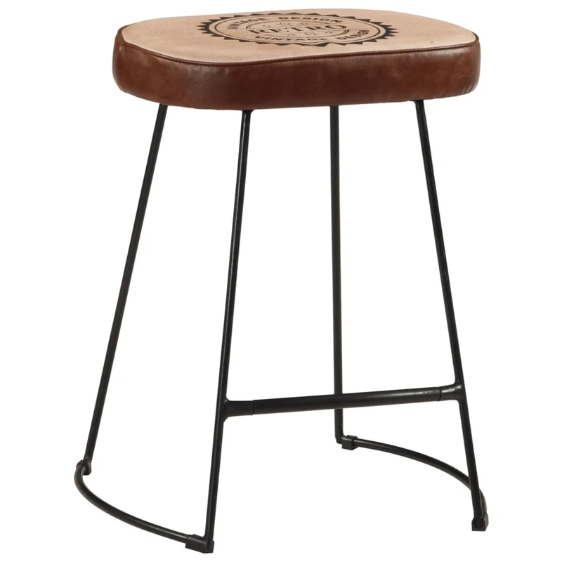 Lot de 2 tabourets design étro hauteur 53 cm cadre en métal avec revêtement en PVC et toile DEC029767