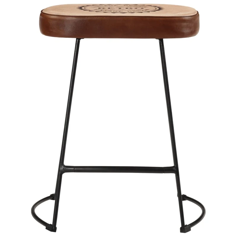 Lot de 2 tabourets design étro hauteur 53 cm cadre en métal avec revêtement en PVC et toile DEC029767