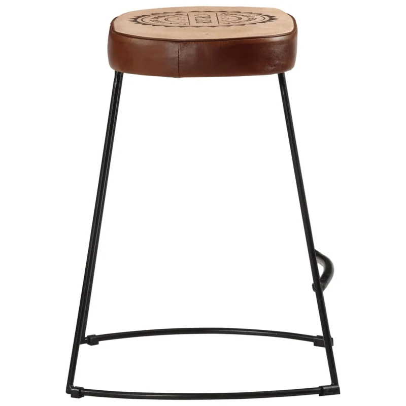 Lot de 2 tabourets design étro hauteur 53 cm cadre en métal avec revêtement en PVC et toile DEC029767