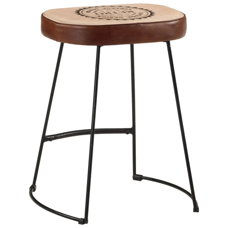 Lot de 2 tabourets design étro hauteur 53 cm cadre en métal avec revêtement en PVC et toile DEC029767